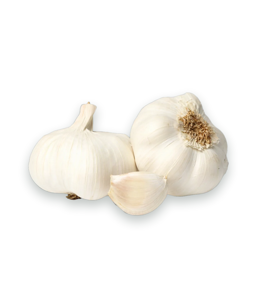 Two heads of garlic and a loose clove